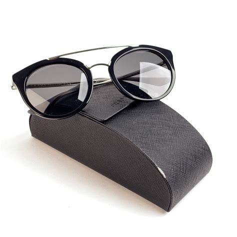 Prada Black Acetate SPR 23S Sunglasses 52/22 140 